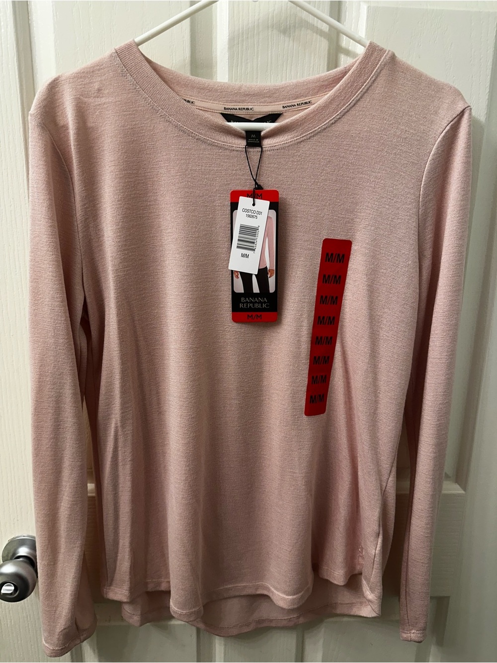 Banana Republic Light Pink Long Sleeve Crewneck Top